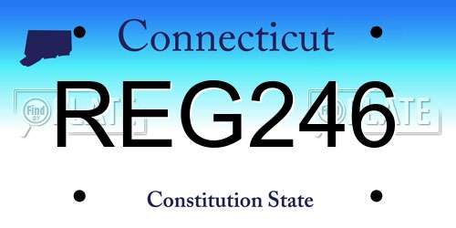 REG246 Connecticut License Plate