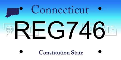 REG746 Connecticut License Plate