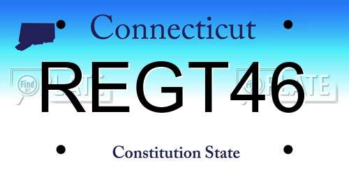 REGT46 Connecticut License Plate