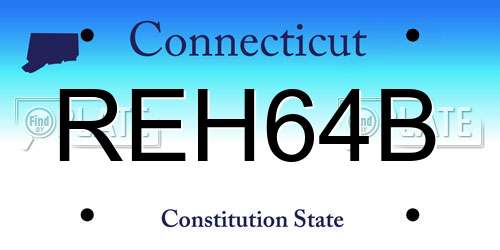 REH64B Connecticut License Plate