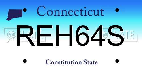REH64S Connecticut License Plate