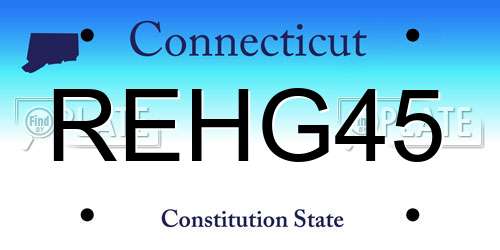 REHG45 Connecticut License Plate
