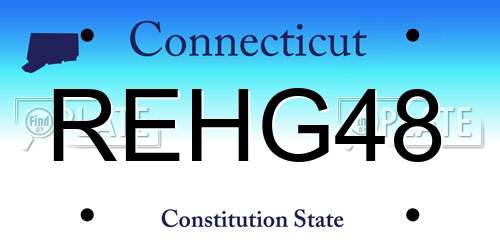 REHG48 Connecticut License Plate