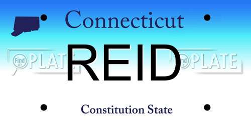 REID Connecticut License Plate
