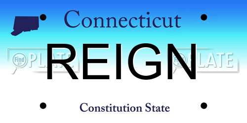 REIGN Connecticut License Plate