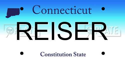 REISER Connecticut License Plate