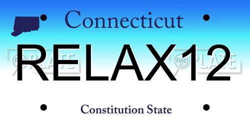 RELAX12 Connecticut License Plate