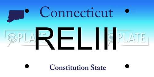 RELIII Connecticut License Plate