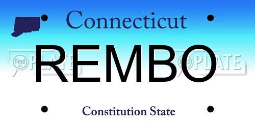 REMBO Connecticut License Plate