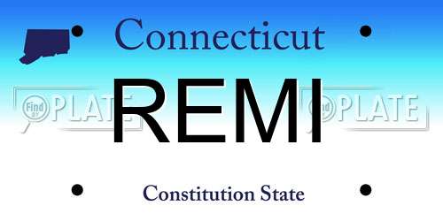 REMI Connecticut License Plate