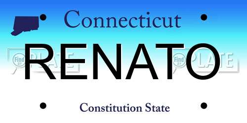 RENATO Connecticut License Plate