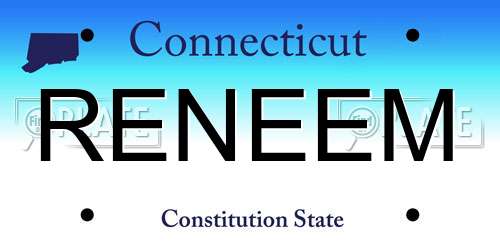 RENEEM Connecticut License Plate