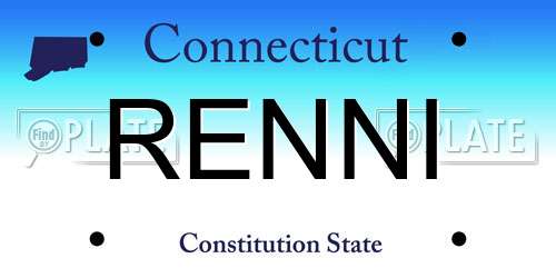 RENNI Connecticut License Plate
