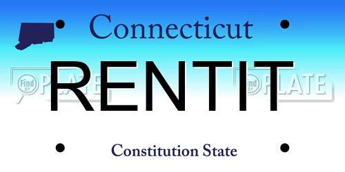 RENTIT Connecticut License Plate