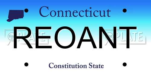REOANT Connecticut License Plate