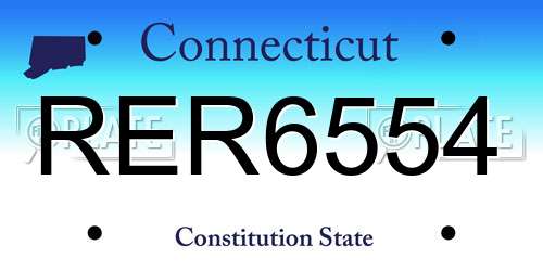 RER6554 Connecticut License Plate