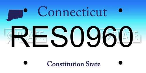 RES0960 Connecticut License Plate