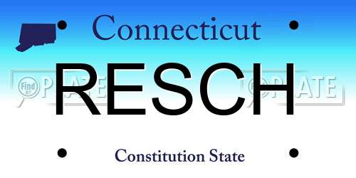 RESCH Connecticut License Plate
