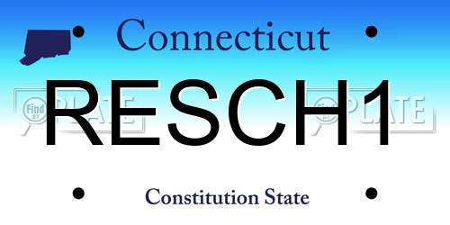 RESCH1 Connecticut License Plate
