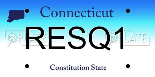 RESQ1 Connecticut License Plate