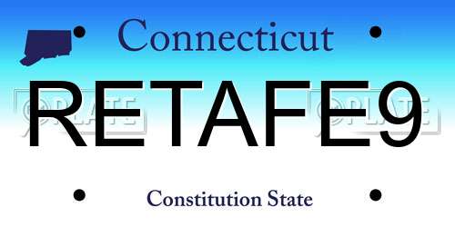RETAFE9 Connecticut License Plate