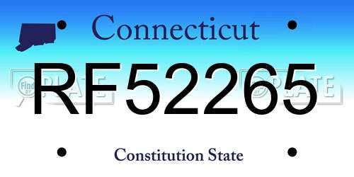 RF52265 Connecticut License Plate