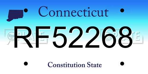 RF52268 Connecticut License Plate