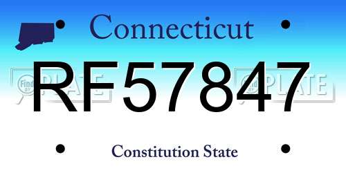 RF57847 Connecticut License Plate
