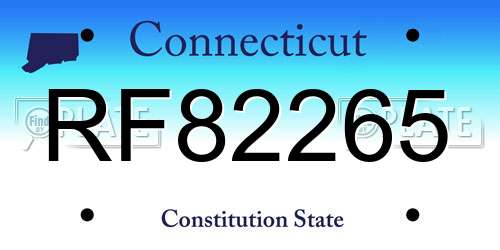 RF82265 Connecticut License Plate