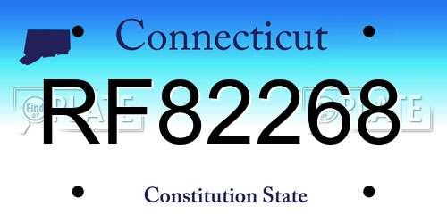 RF82268 Connecticut License Plate