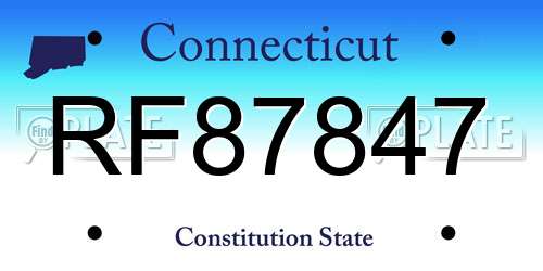 RF87847 Connecticut License Plate