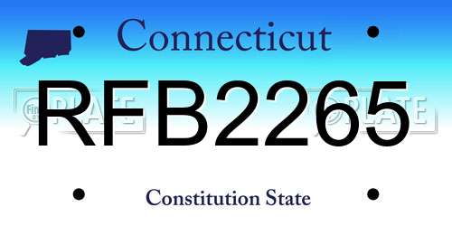RFB2265 Connecticut License Plate
