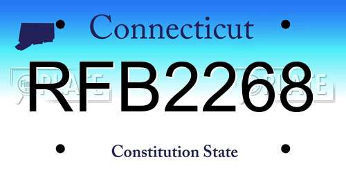 RFB2268 Connecticut License Plate