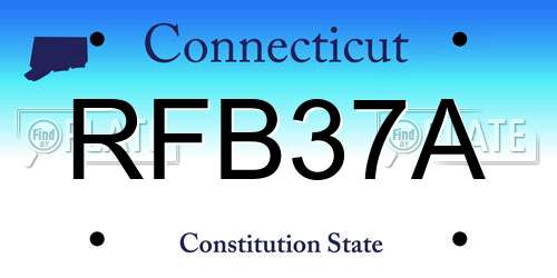 RFB37A Connecticut License Plate