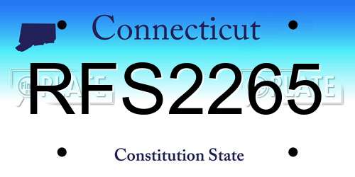 RFS2265 Connecticut License Plate