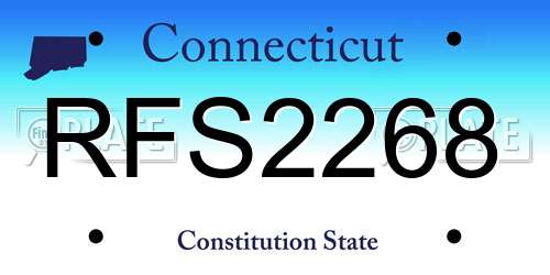 RFS2268 Connecticut License Plate