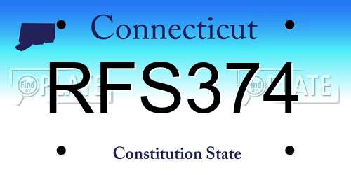 RFS374 Connecticut License Plate