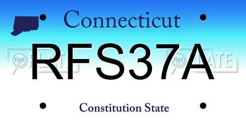 RFS37A Connecticut License Plate