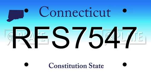 RFS7547 Connecticut License Plate