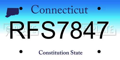 RFS7847 Connecticut License Plate