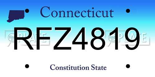 RFZ4819 Connecticut License Plate