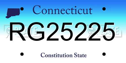 RG25225 Connecticut License Plate