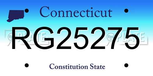 RG25275 Connecticut License Plate