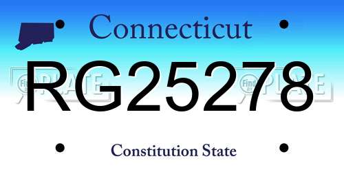 RG25278 Connecticut License Plate