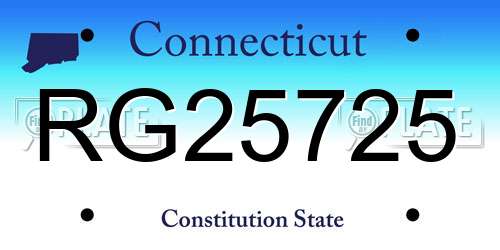 RG25725 Connecticut License Plate