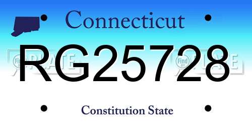 RG25728 Connecticut License Plate