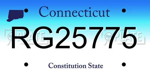 RG25775 Connecticut License Plate