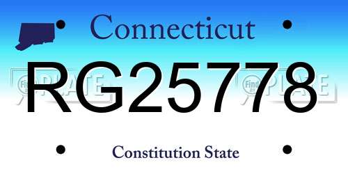 RG25778 Connecticut License Plate
