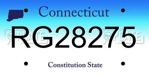 RG28275 Connecticut License Plate