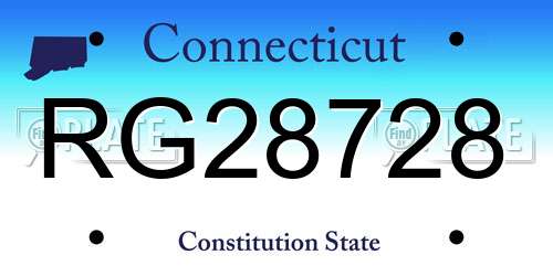 RG28728 Connecticut License Plate